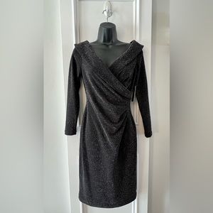 Lauren Ralph Lauren Black and Silver cocktail party dress